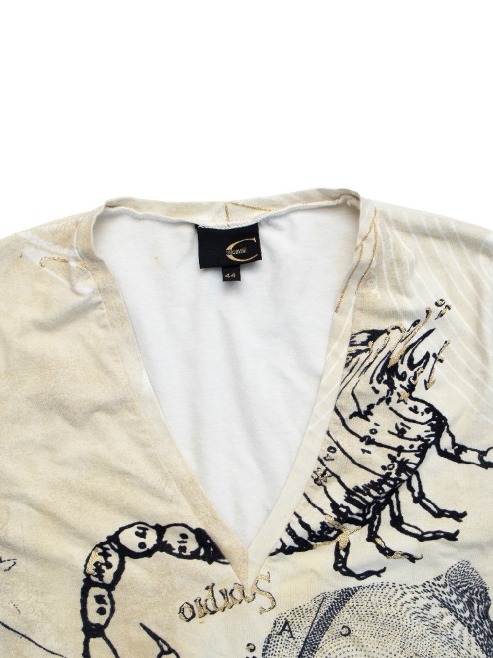 RARE Just Cavalli Women’s Horoscope Long Sleeve V-Neck Top Size IT 44 / US 8 / - Picture 4 of 8